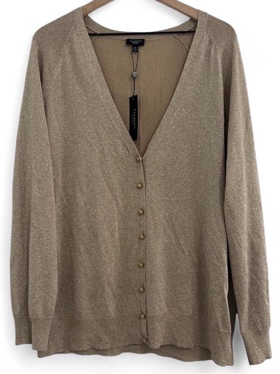 Talbots Sweaters - Talbots Gold Metallic V-Neck Sweater Women's 2X Plus Size NWT Shimmer Party